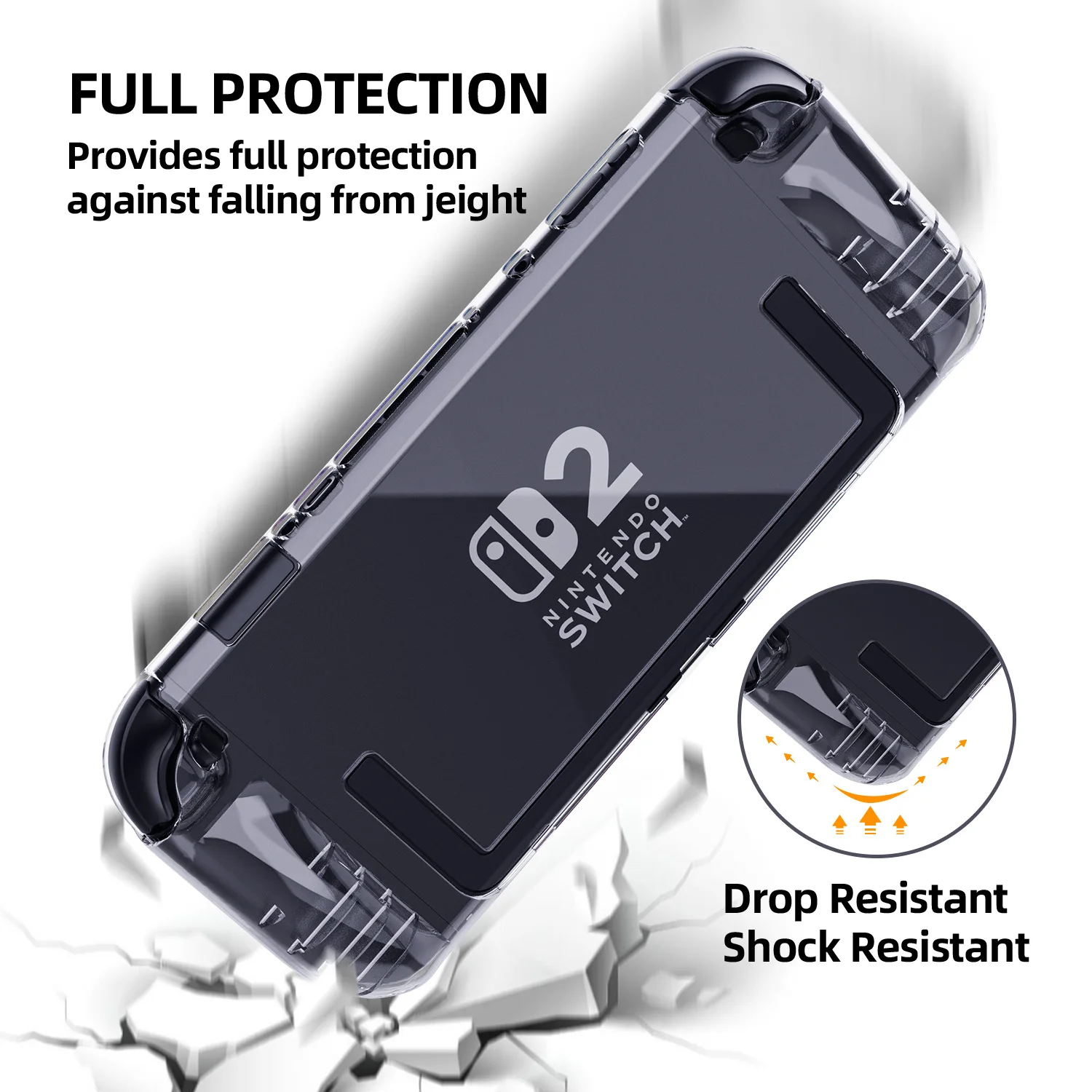 2025 غطاء حماية قابل للفصل للتبديل 2 حافظة من البولي يوريثان كريستال مضاد للخدش متوافق مع وحدة تحكم نينتندو سويتش 2 Gmae