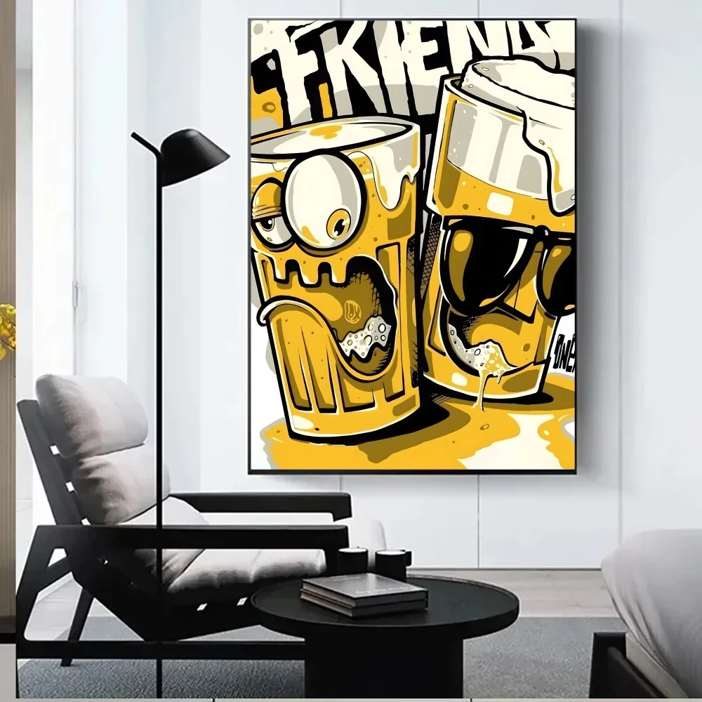 Painting Beer Bar Poster Posters Kraft Paper Vintage Poster Wall Art Painting Study Aesthetic Art Small Size Wall Stickers