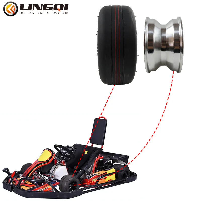 LINGQI Motorcycle Go Kart 5 Inch 80x60-5 Wheel Tire With Vacuum Rims For Children\'s Karting ATV Mini Moto Bike Tyre Accessories