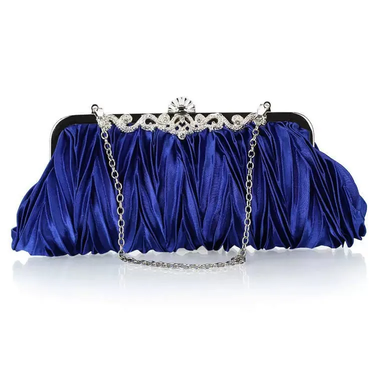 

Luxury Satin Pleated Clutch Bag Women's Elegant Wedding Purse Formal Party Prom Handbag Cheongsam Evening Dress Accessory