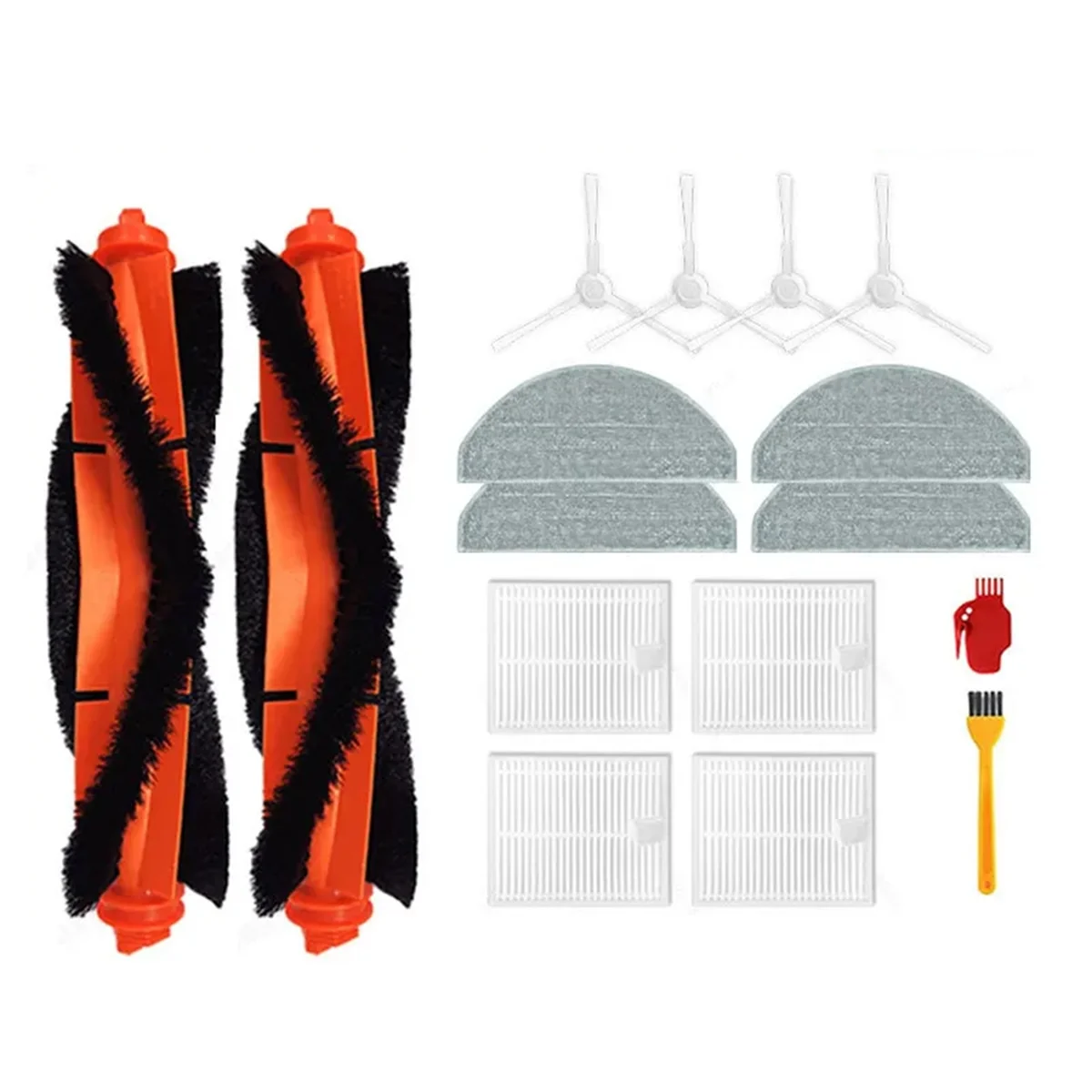 

A17F-Brushes for Xiaomi Robot Vacuum E10,E12 Accessories B112 Vacuum Cleaner Accessories Filter Mop Cloth Main Side Brush Set