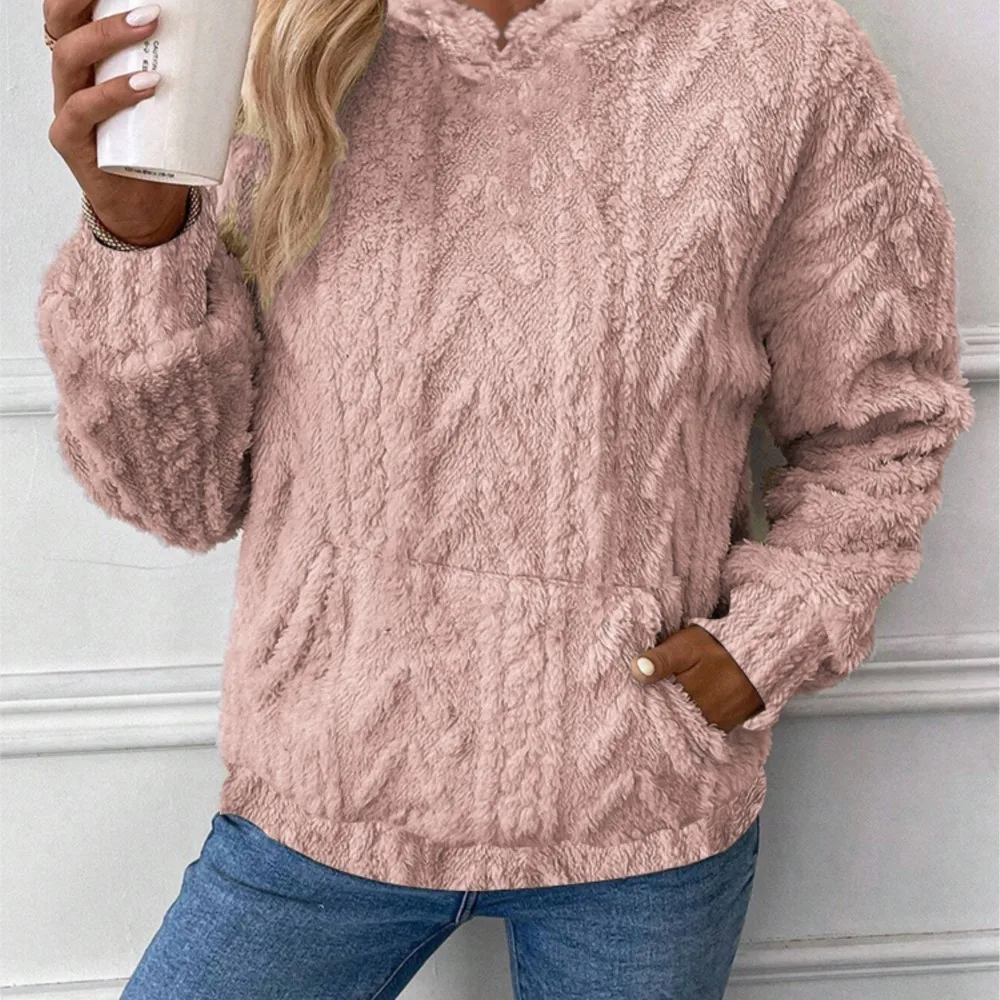 2024 European and American Autumn/Winter Hot selling Women's Pullover Jacquard Hooded Loose Plush Sweater clothes clothes