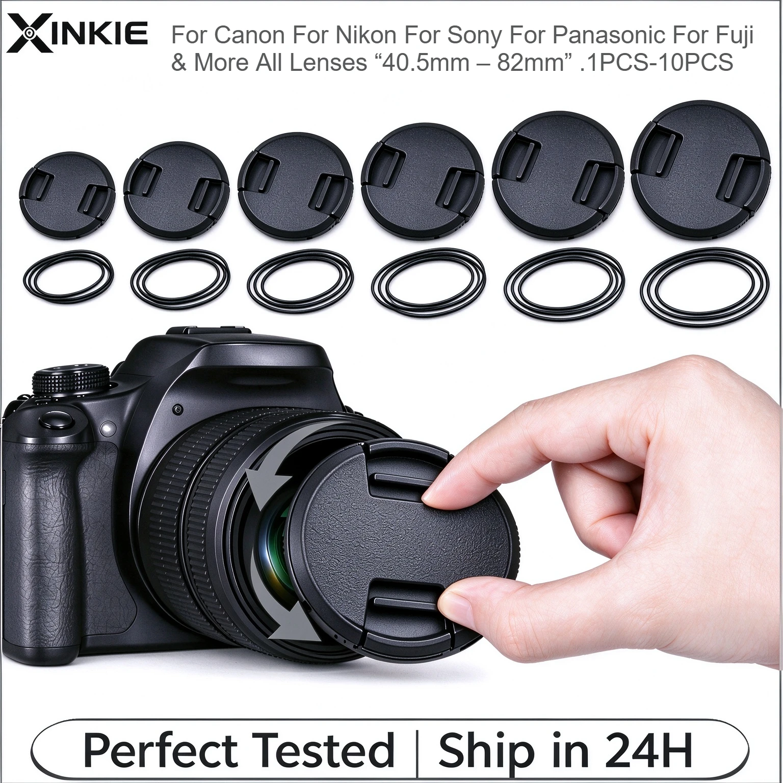 Front Lens Cap cavor for Canon for Nikon for Sony for Panasonic for Fujifilmf for Pentax for Sigma  for Tamron All 40.5mm - 82mm