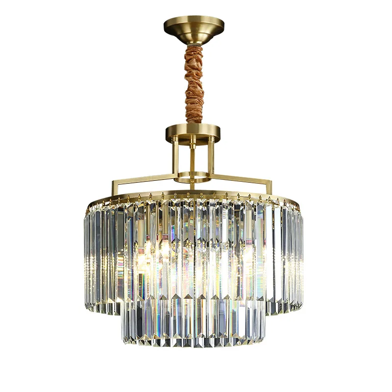 

Postmodern simple light luxury crystal chandelier American dual-purpose foyer entrance