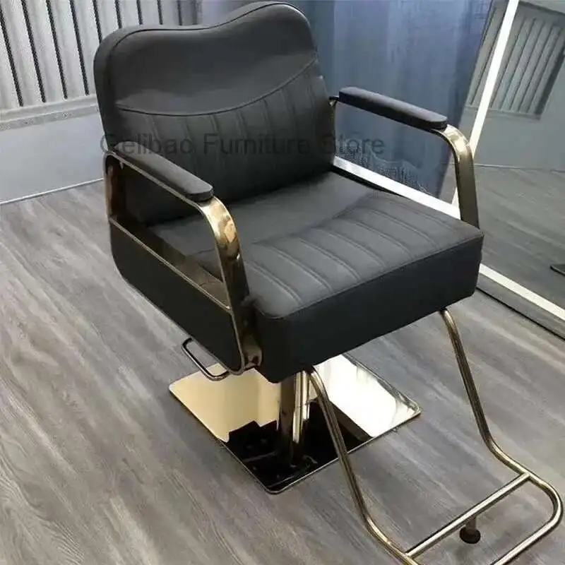 

Vintage Barber Chairs Reclining Chair Hairdresser Professional Manicure Ergonomic Barbershop Gold Salon Armchairs Massage 2024
