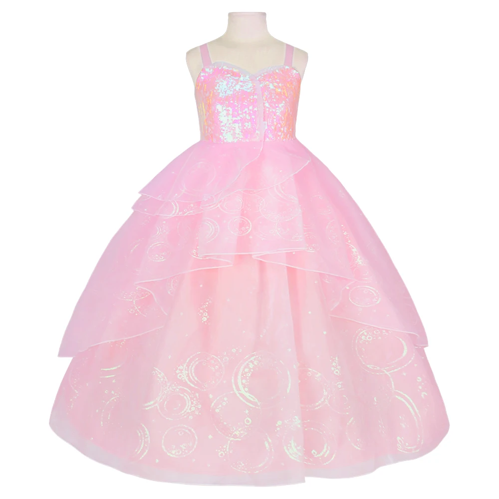 Halloween European and American magic witch Glinda cosplay pink dress children's stage performance costume adult dress view 2