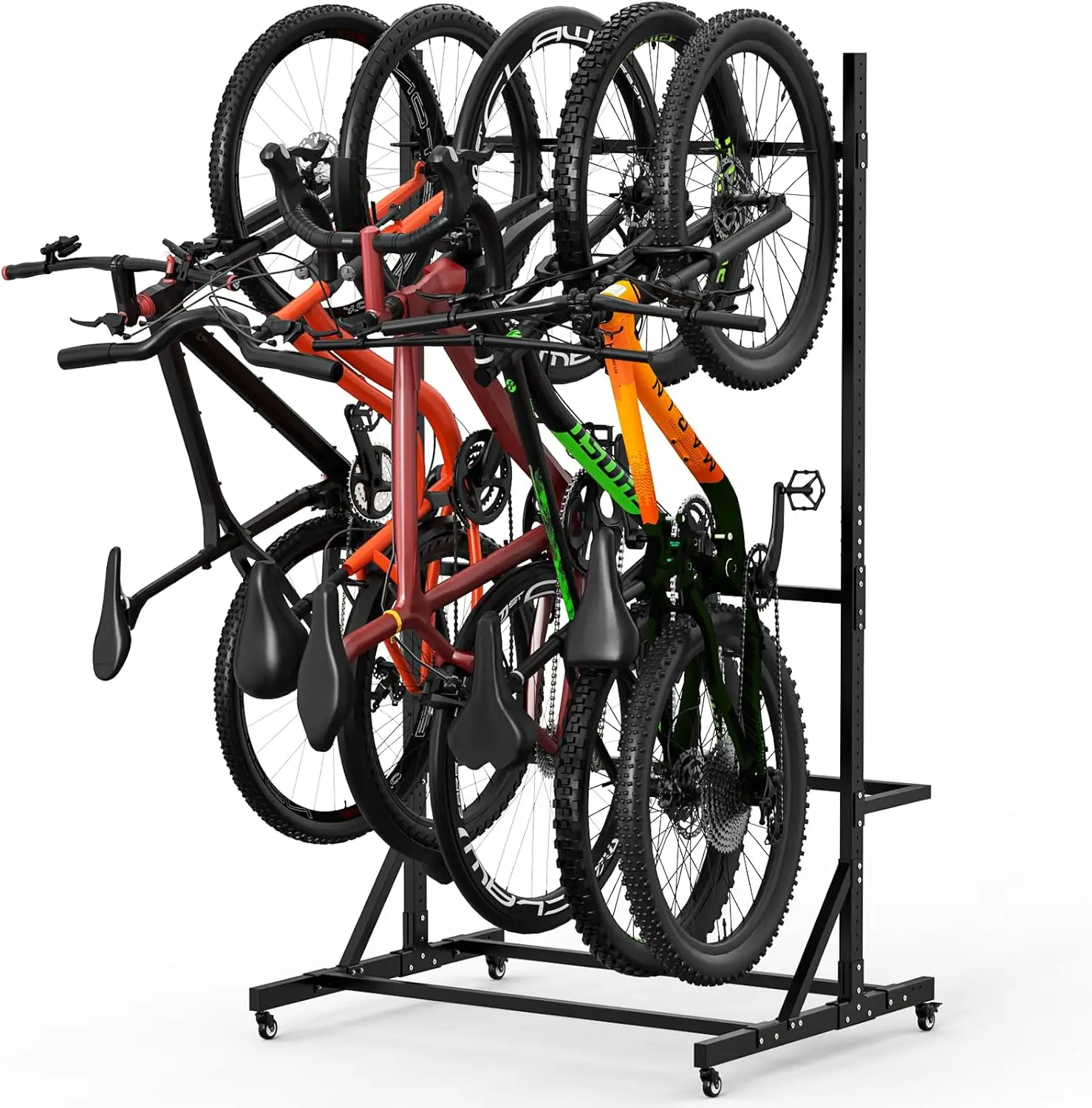 Freestanding Bike Storage Rack, 300 Lbs 5 Vertical Bike Rack For Garage, Racks For Home And Garage Organizer, Indoor