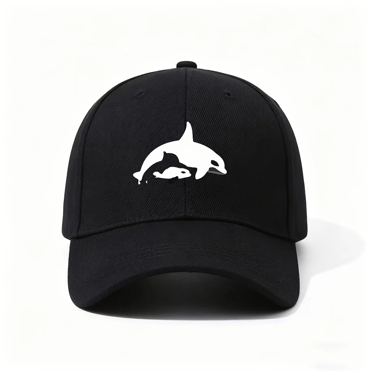 Baseball Cap, Featuring a Mother Orca and Calf Silhouette, Heartfelt and Nature-focused Design, Perfect as a Touching Gift for M