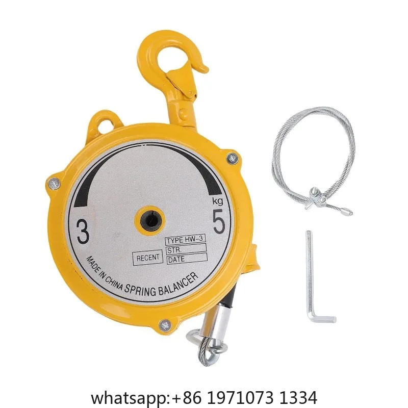 Spring Balancer 3-5kg Load Bearing Self Locking Retractable Wire Rope and Hook