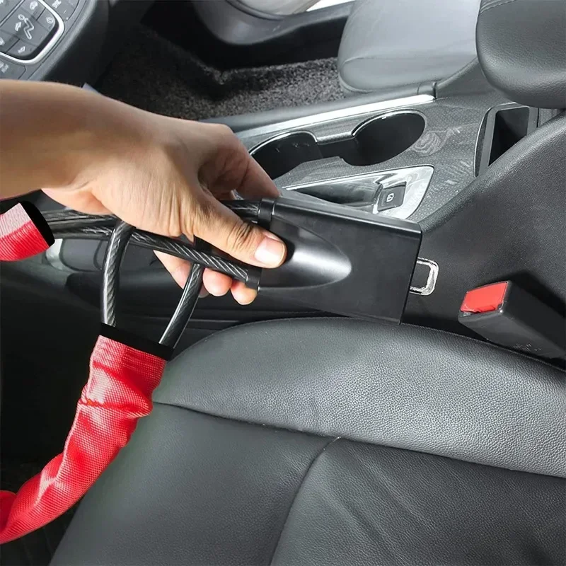 

Car Steering Wheel Lock with Seat Belt Buckles Sturdy Lock Universal Theft Prevention Anti Device Lock for Truck