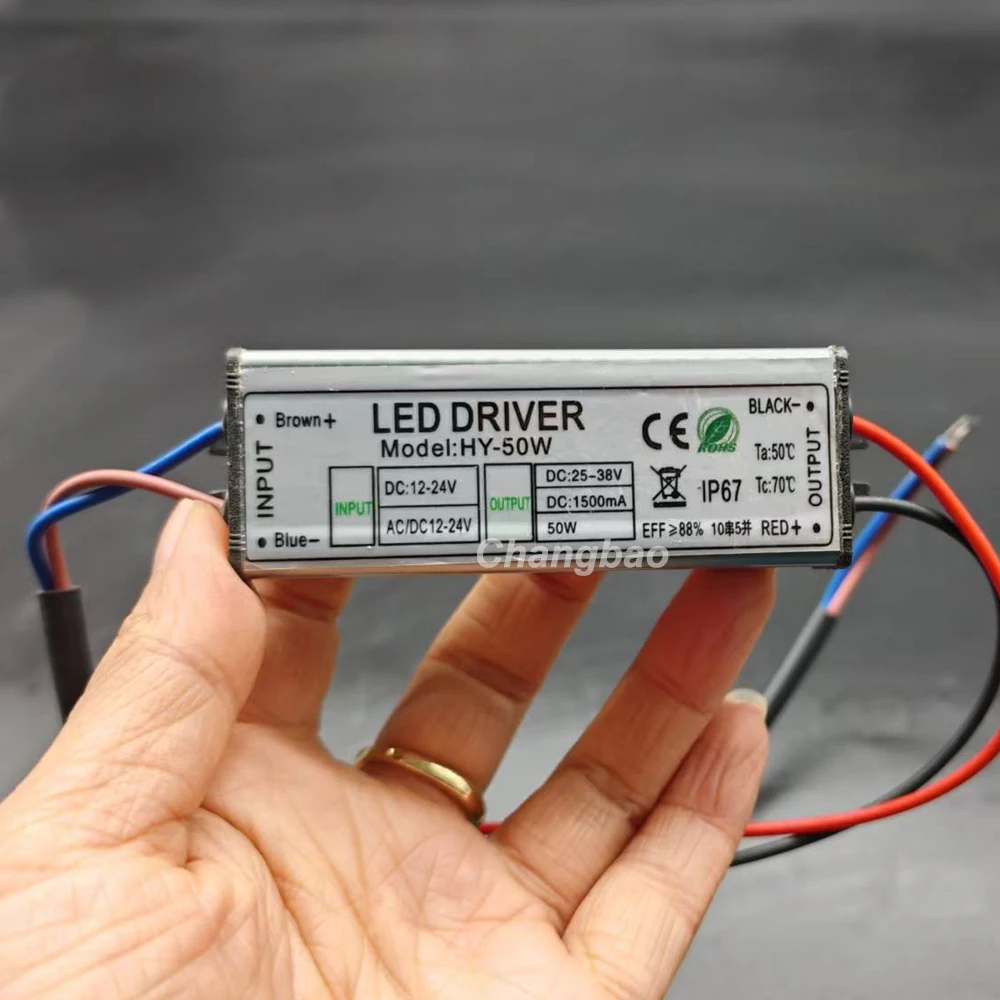

50 Вт DC-DC повышающий источник питания 12-24 В постоянного тока до 25-38 В постоянного тока водонепроницаемый светодиодный драйвер постоянного тока 1500 мА для светодиодных ламп