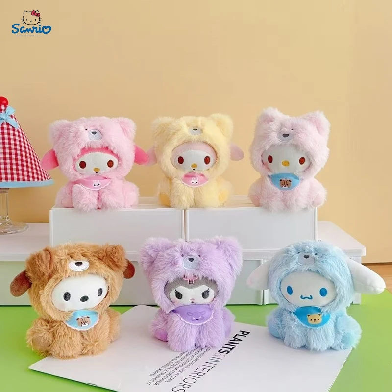 

Новая 15 см серия Sanrio, мультяшная мелодия Hello Kitty, плюшевая 12 шт. в упаковке, плюшевая подвеска, кукла, игрушка, украшение, кулон, подарок