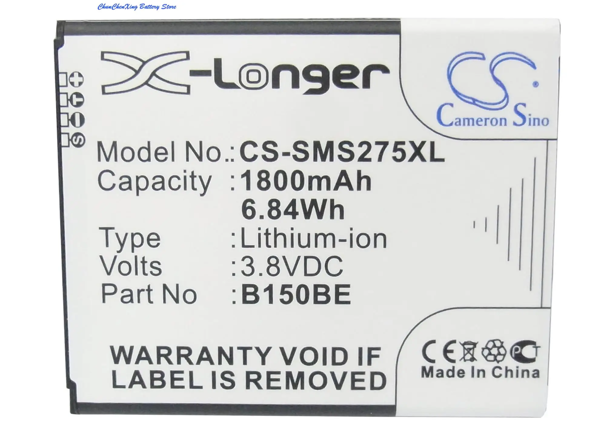 

Cameron Sino 1800mAh Battery B105BC, B105BE, B105BK,B105BU for Samsung Galaxy Ace 3 LTE, GT-I7275, GT-S7275, GT-S7275R, SGH-T399