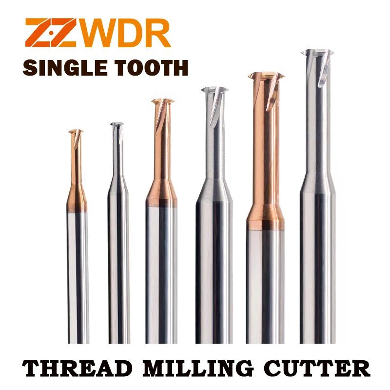 CNC Solid Carbide Single Tooth Thread Milling Cutter M1-M16 M4 M6 M8 For Aluminum 1 Tooth Thread milling for Steel