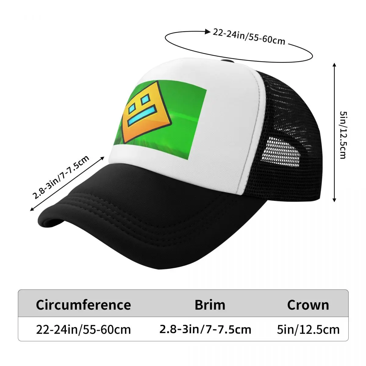 Video Game Geometry Dash Cap Fashion Mesh Baseball Caps Adjustable Hat Hip Hop Summer Unisex Baseball Hats