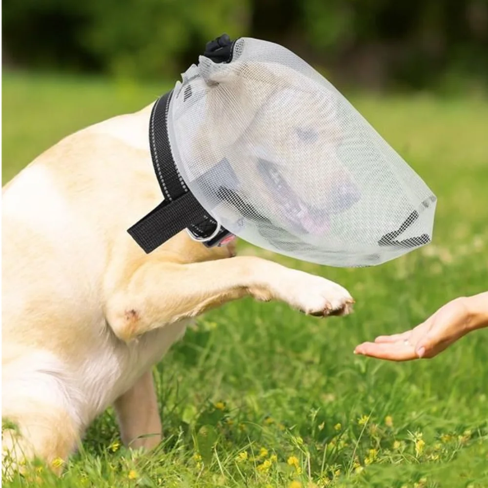 

Lightweight Adjustable Dog Protective Mask Breathable Mesh Pet Protective Veil Portable Mosquito Proof Mask Camping