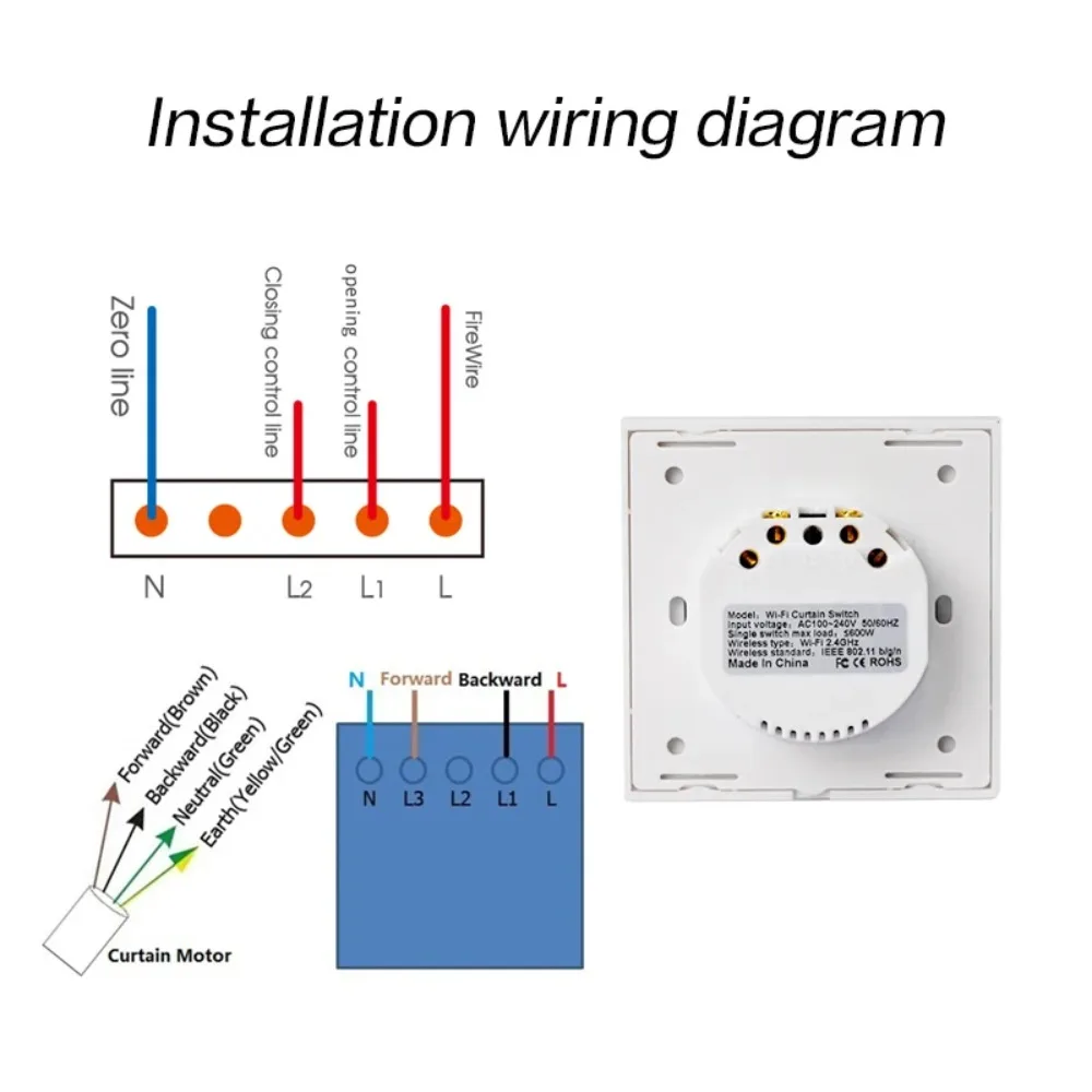 WiFi Smart Curtain Switch Smart Life Tuya for Electric Motorized Curtain Blind Roller Shutter Works with Alexa and Google Home