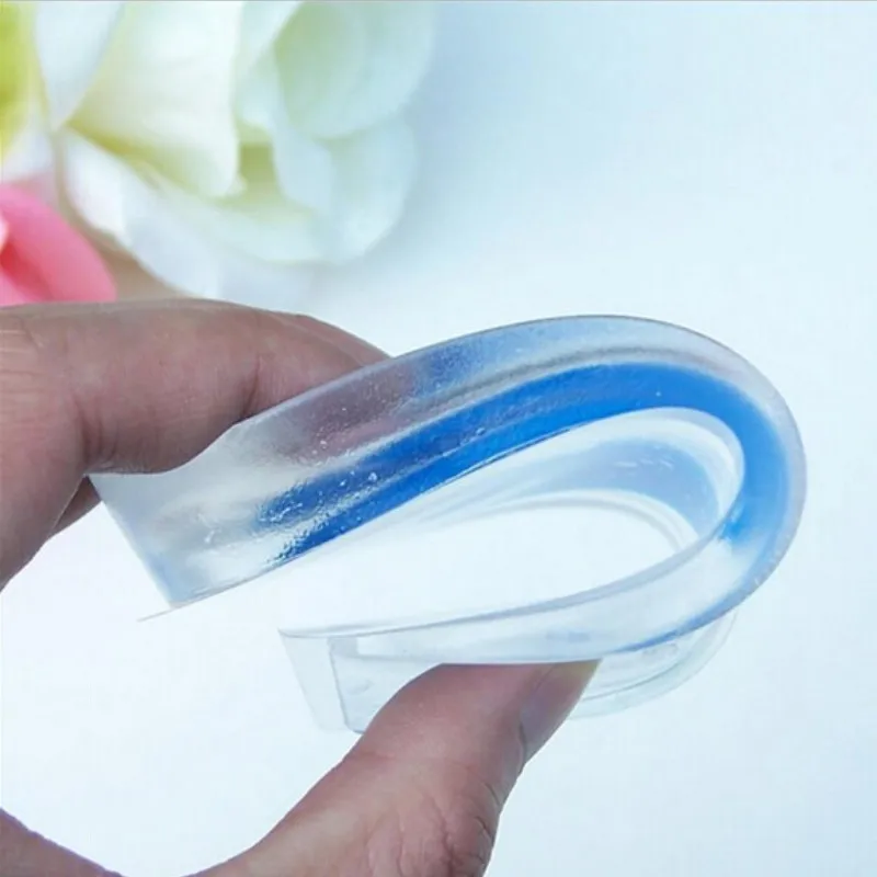 2 Stuks Zachte Siliconen Gel Inlegzolen Voor Hielspoor Pijnstilling Voetkussen Voetmassage Zorg Hak Cups Schoen Pads Verhogen Zorg Tool