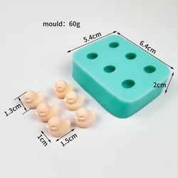 PRZY 3D Lovely Mini Duck Silicone Mold Six Cavity Cute Ducks Animal Fondant Mould  Cupcake Mousse Decoration Resin Molds