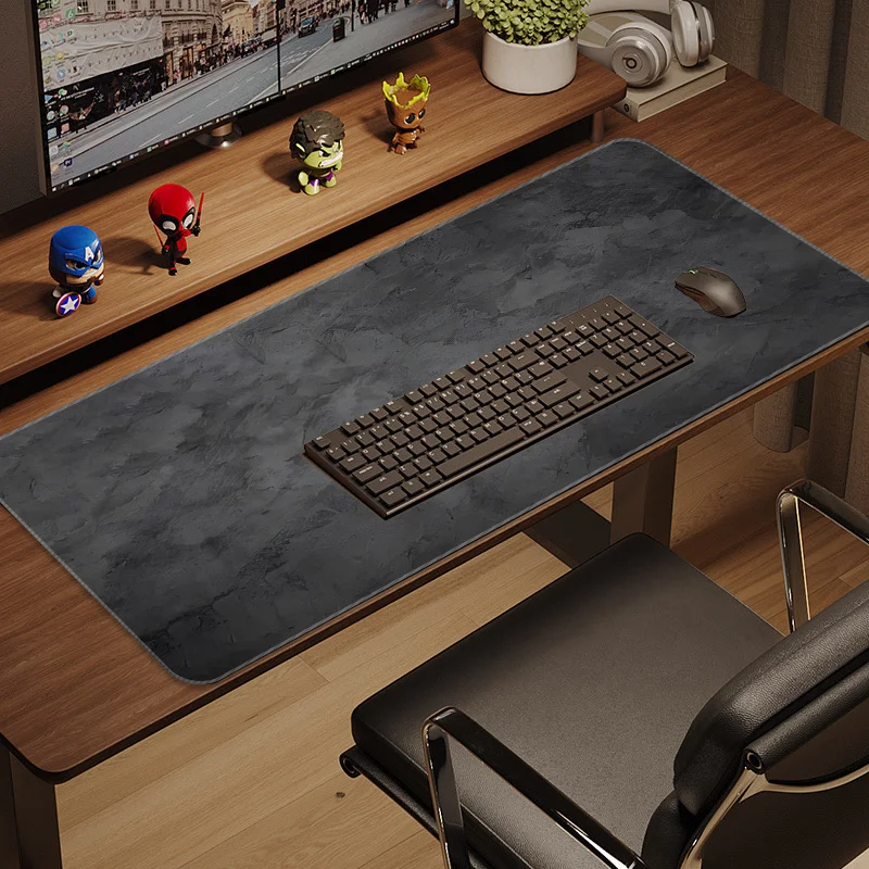 

XXL Gray Marble Texture Mouse Pad Non-Slip Rubber Lock Edge Washable Large Desk Mat for Gaming Office Home PC Laptop Accessories