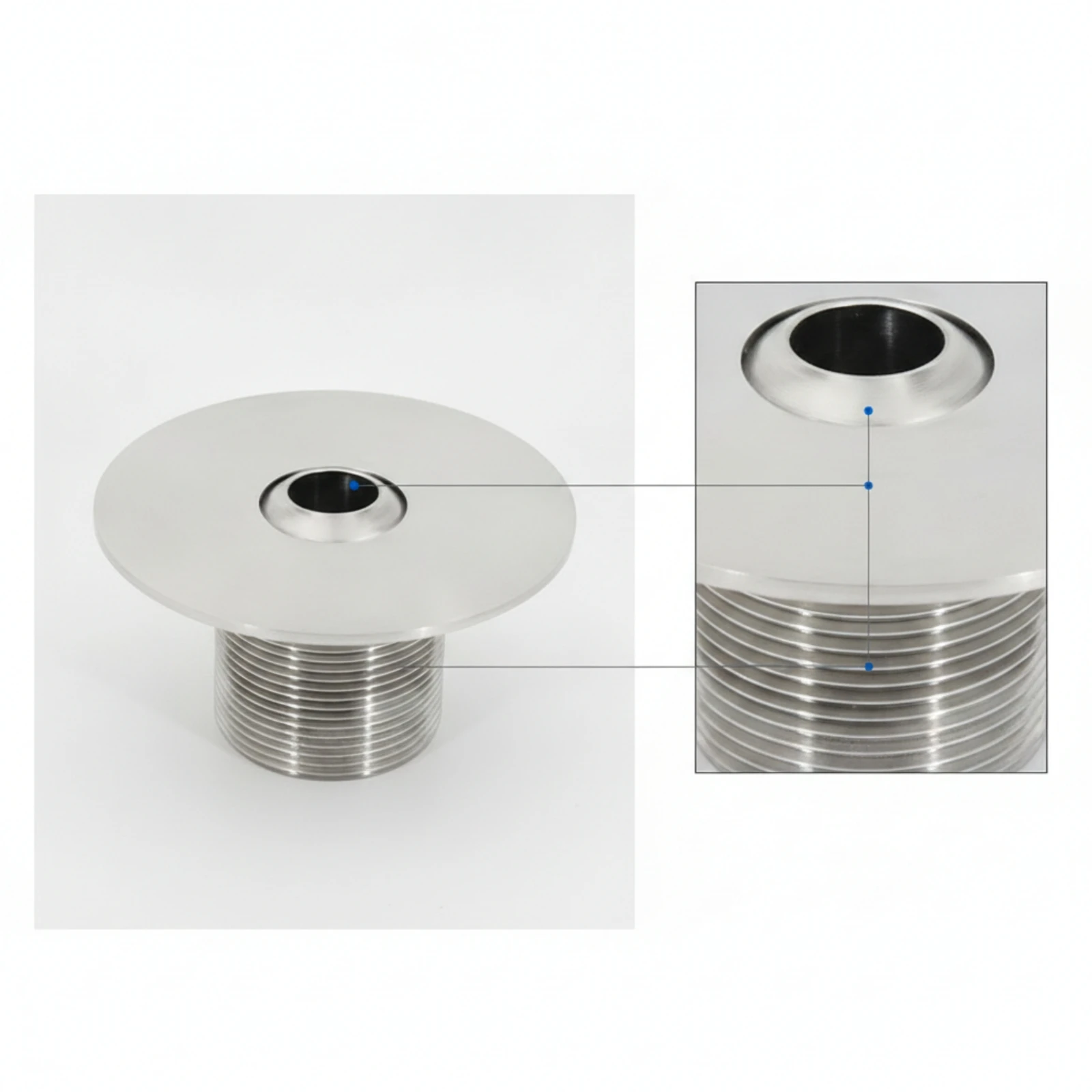 Stainless Steel Pool Nozzle Heavy-Duty Pool Nozzle with Adjustable Outlet Directional Fitting Long-Lasting Eyeball Fitting