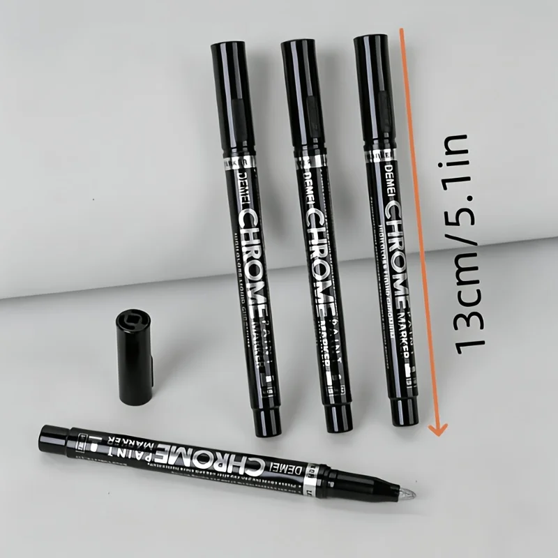3/2/1pcs Chrome Mirror Marker Pen 2mm DIY Reflective Paint Pen Permanent Gold SILVER Marker Touch Up, Model Painting, Marking