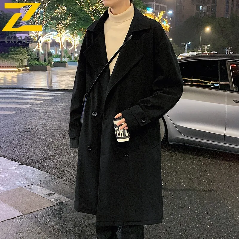 

COMXZ Comfortable Lapel Mens Jacket Outdoor Work Windproof Trench Coat Casual Business Style Lightweight Autumn Mens Coat