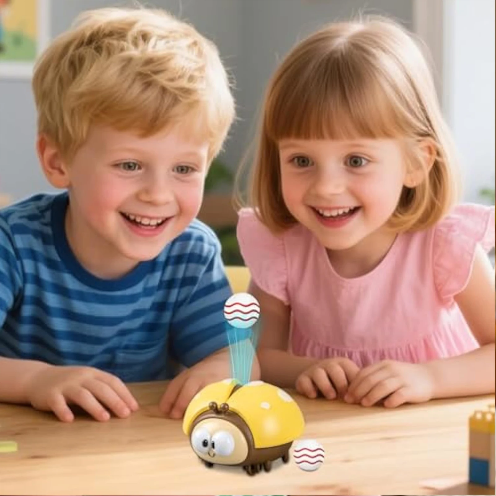 Joaninha suspensão bola soprando máquina bonito dos desenhos animados bonito bola soprando máquina ventilador elétrico das crianças carregamento usb carro deslizante