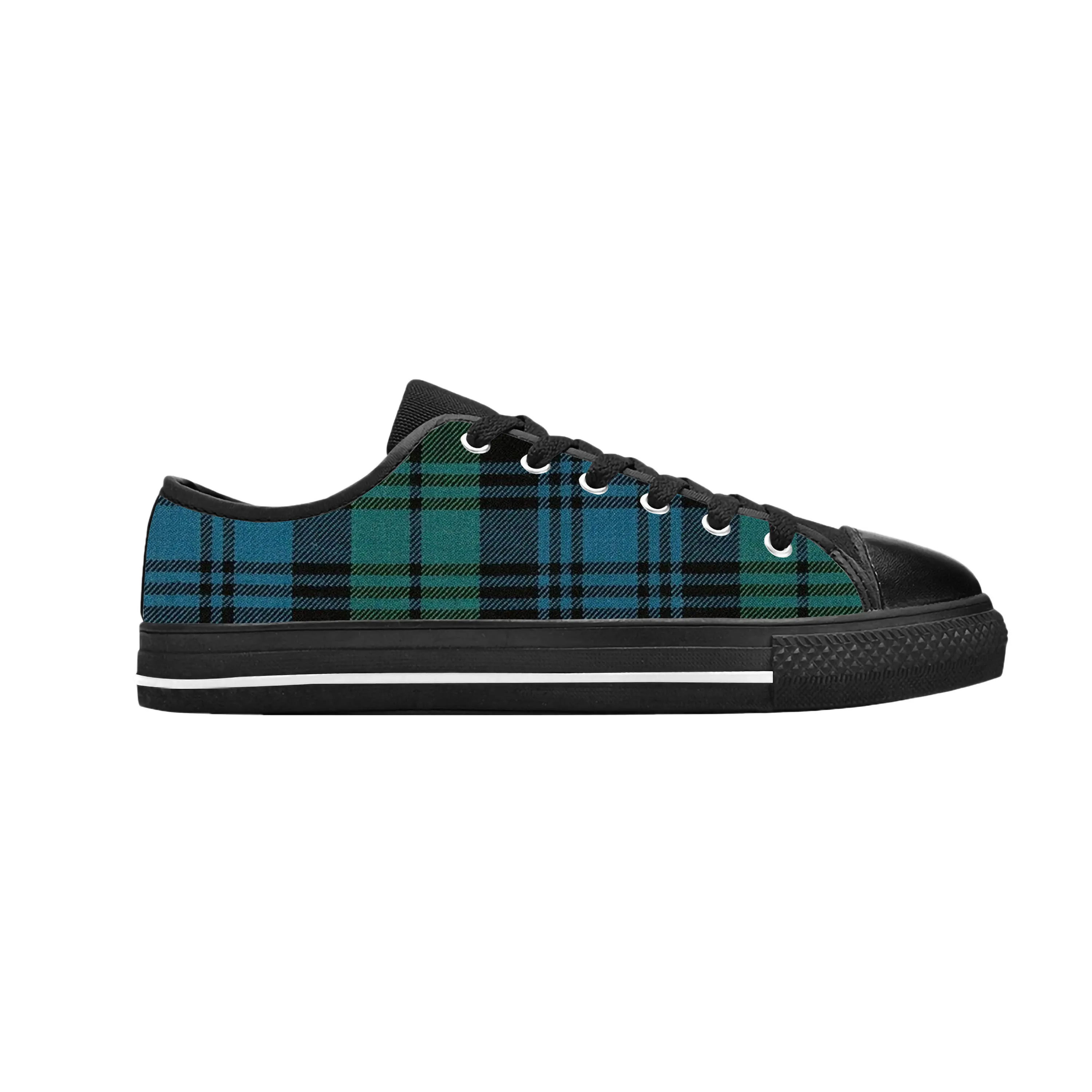 Campbell Scottish Stewart Clan Tartan Plaid Cool Casual Cloth Shoes Low Top Comfortable Breathable 3D Print Men Women Sneakers