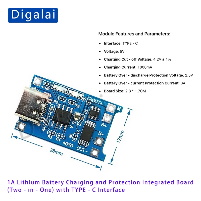 TP4056|18650 Lithium Battery 3.7V 3.6V 4.2V Lithium Battery Charging Board 1A Overcharge Overdischarge Protection