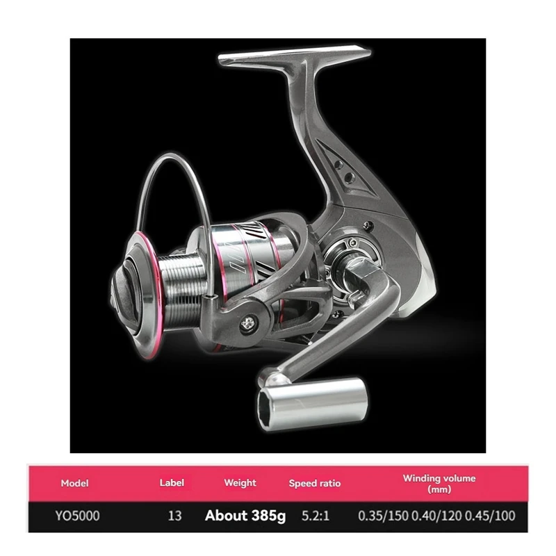 Model Y0-5000 5.2:1 Fishing Reel Y0-5000 Spinning Fishing Reel Saltwater Fishing Reel Wheel Fishing Reel