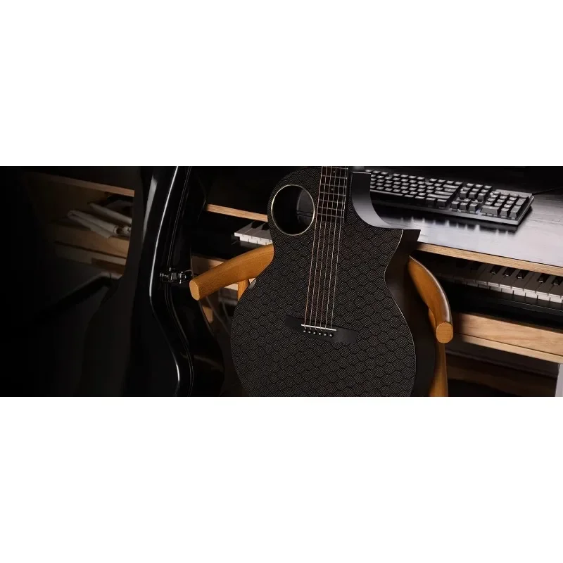 Enya X4 Pro 41 Inch Carbon Fiber AcousticPlus Cutaway Guitar Hard Case Leather Strap Acoustic
