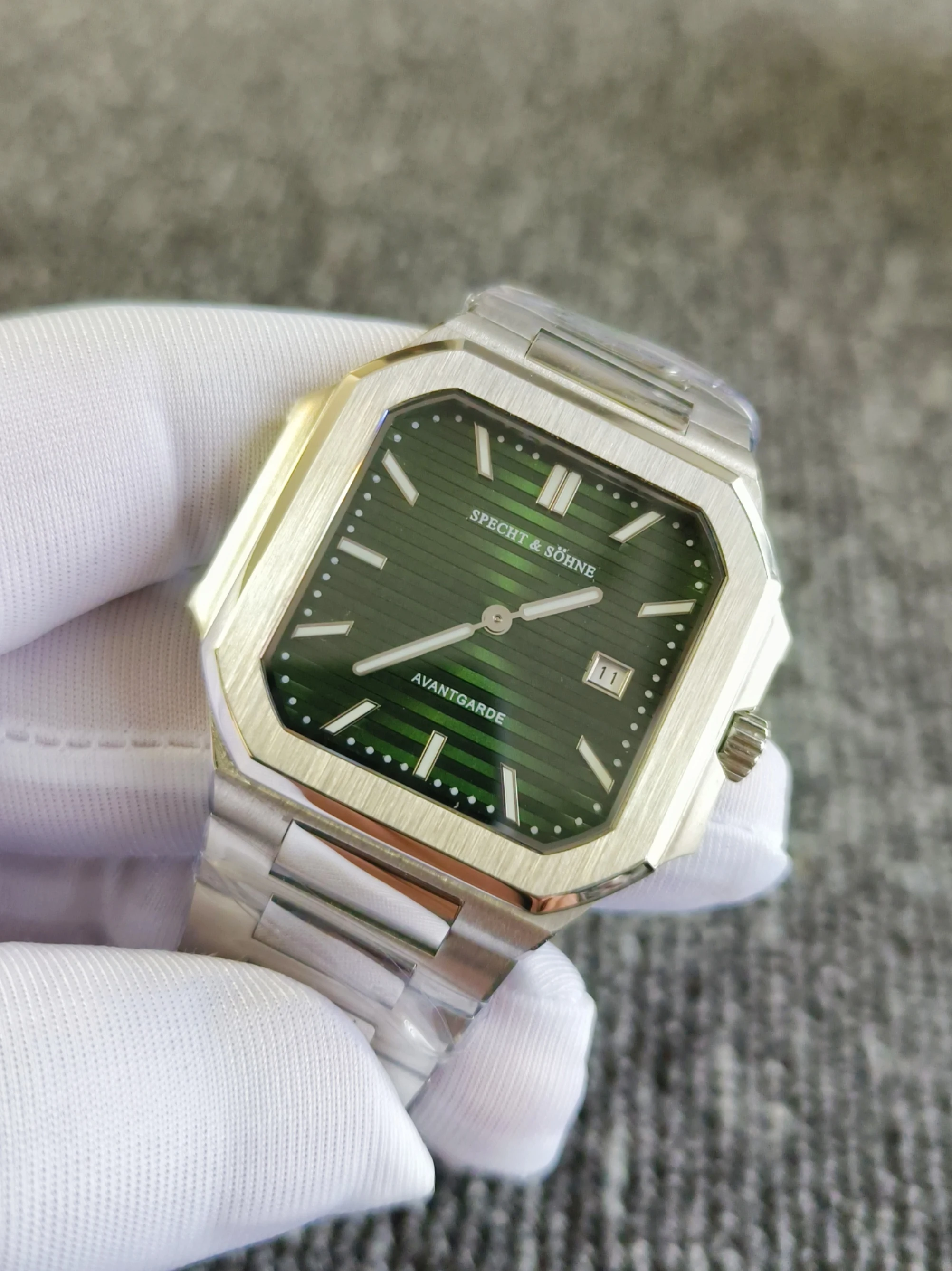 Specht & Söhne Fashion Business Mens Watch Rectangular Ultra Thin Stainless Steel Sapphire Glass Wristwatch Relogio Masculino