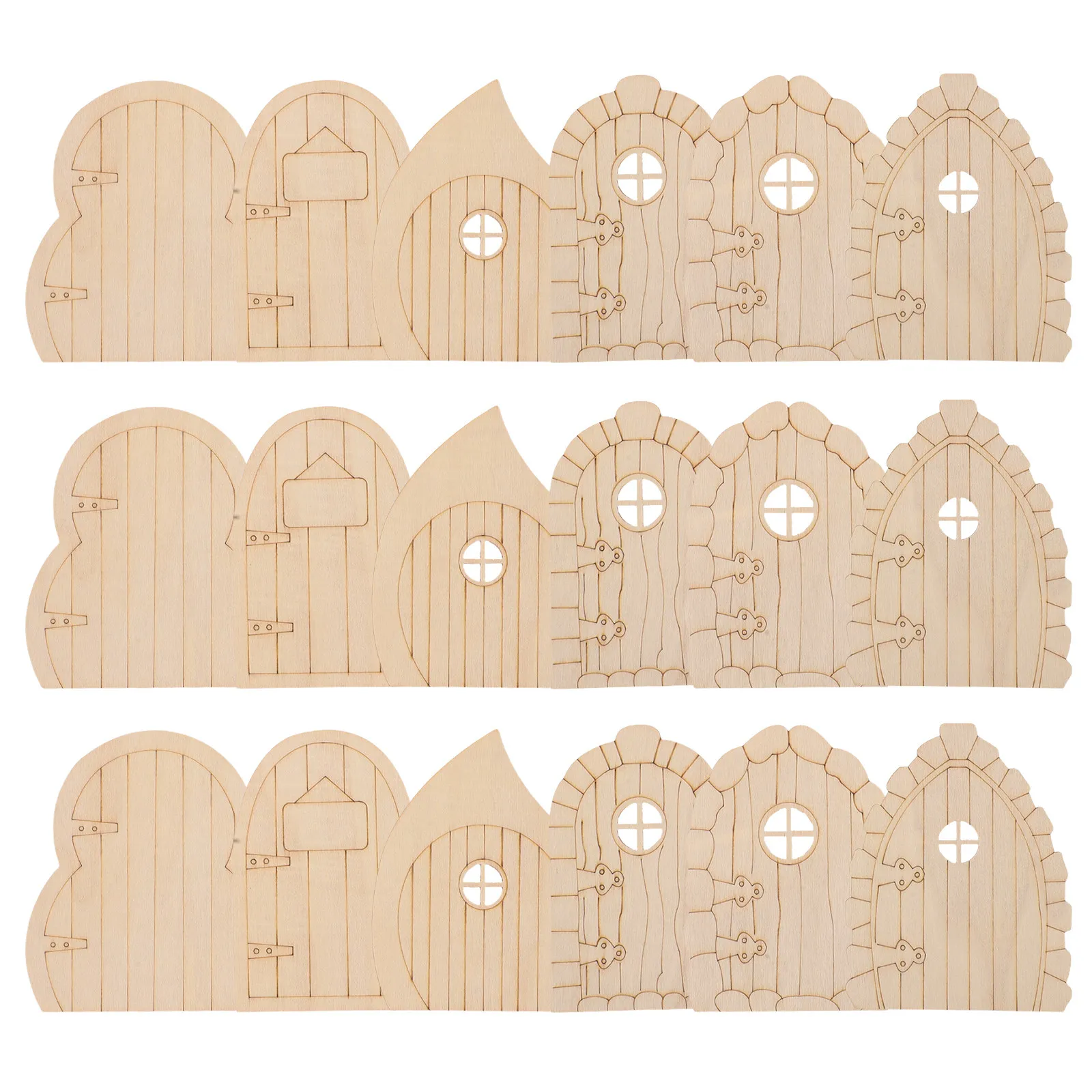 

24Pcs Wooden Fairy Door Miniature Garden Decor Handpainted Cottage Accessories DIY Tiny Door Mini Wooden Decor
