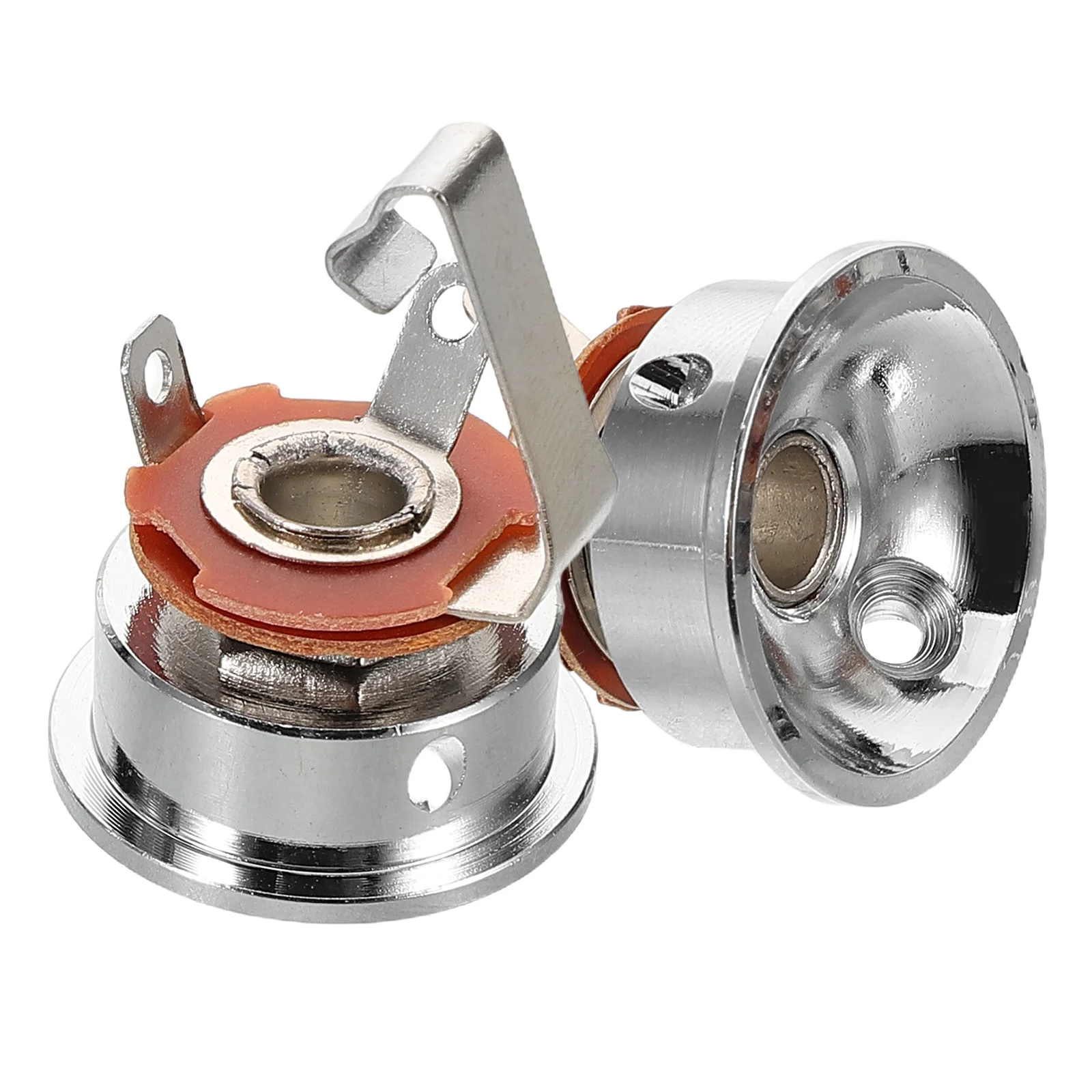 

2pcs Electric Jack Plate Metal Endpin Plug Audio Input Output Socket Enhanced Sound Clarity Durable Connection For Live