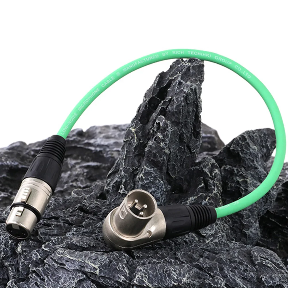 XLR Cable Professional Straight 3Pin XLR Female to 90-Degree 3Pin Male Balanced MIC Audio Extension Cord for Amp Speaker Mixer