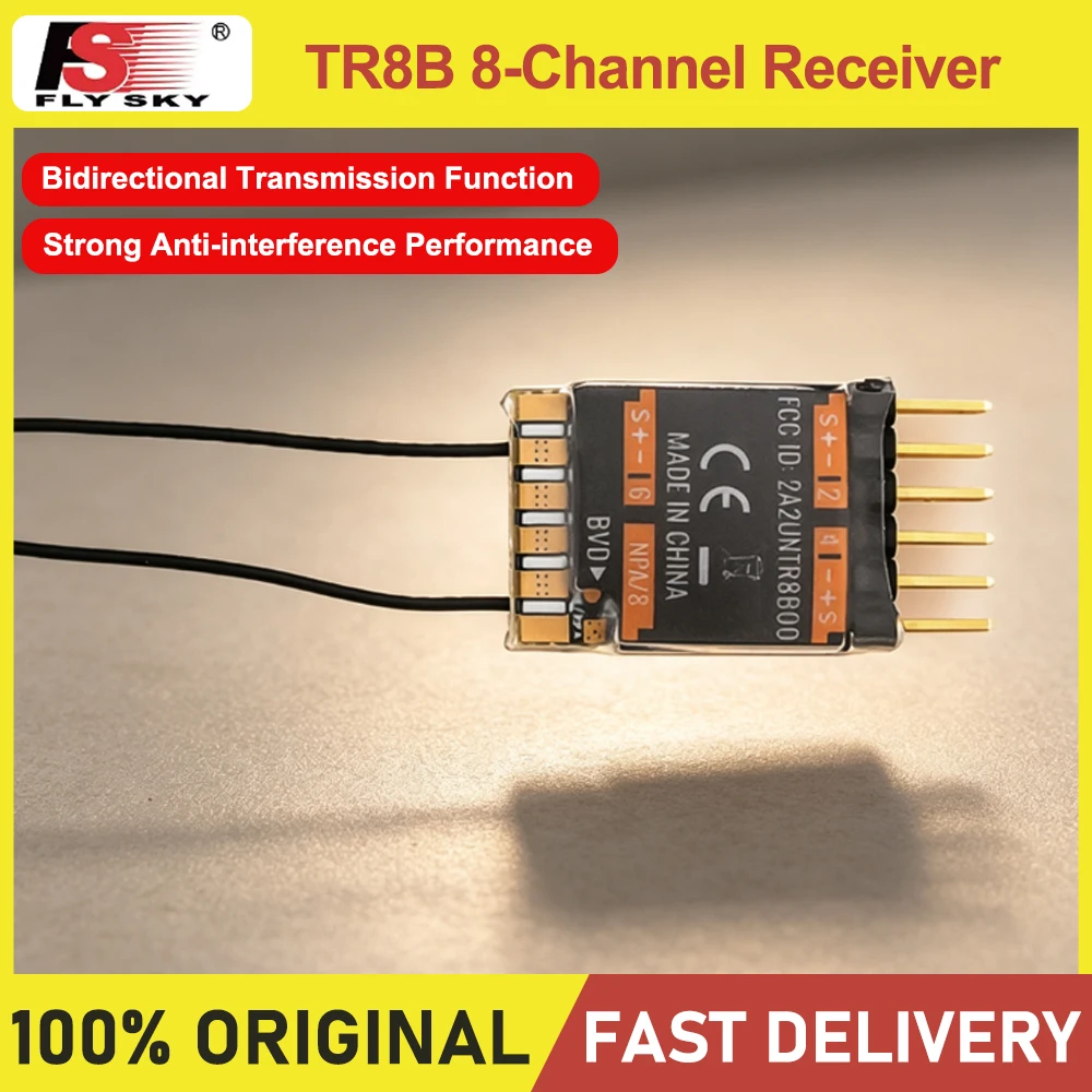 Flysky TR8B 8-Channel 3rd-Protocol Dual Antenna Bidirectional Transmission RC Receiver for Fixed-Wing RC Model