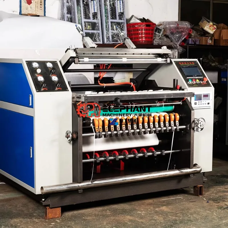 Automatic Thermal Paper Roll Slitting Machine Convert Jumbo Thermal Stock Into Small Width POS Receipt Paper Rolls