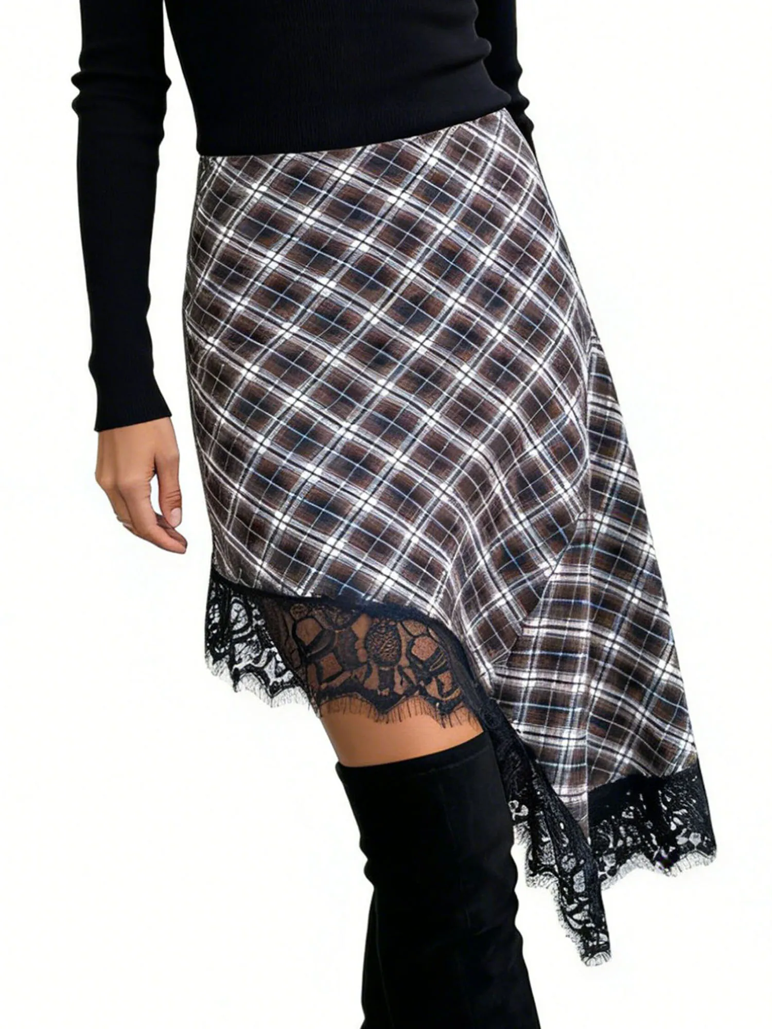 

Женская юбка с цветочным принтом, высокой талией, винтажная, с рюшами, А-силуэт, длиной до колена, с поясом, для летнего образа