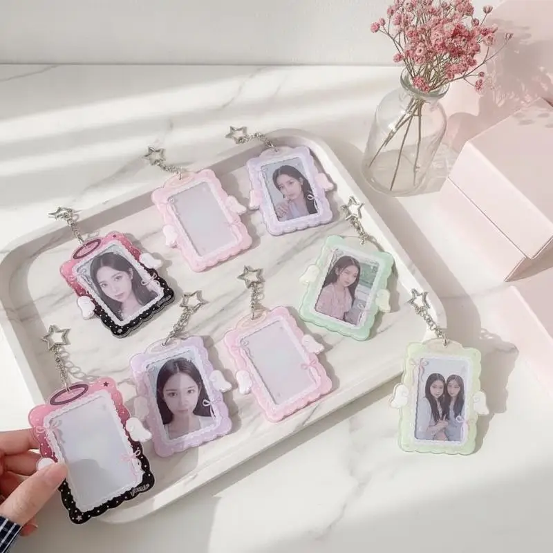 Hot Sale 3Inch Acrylic Photocard Display Stand Card Holder Picture Protector Hanging Pendant For Backpack Charm Decoration