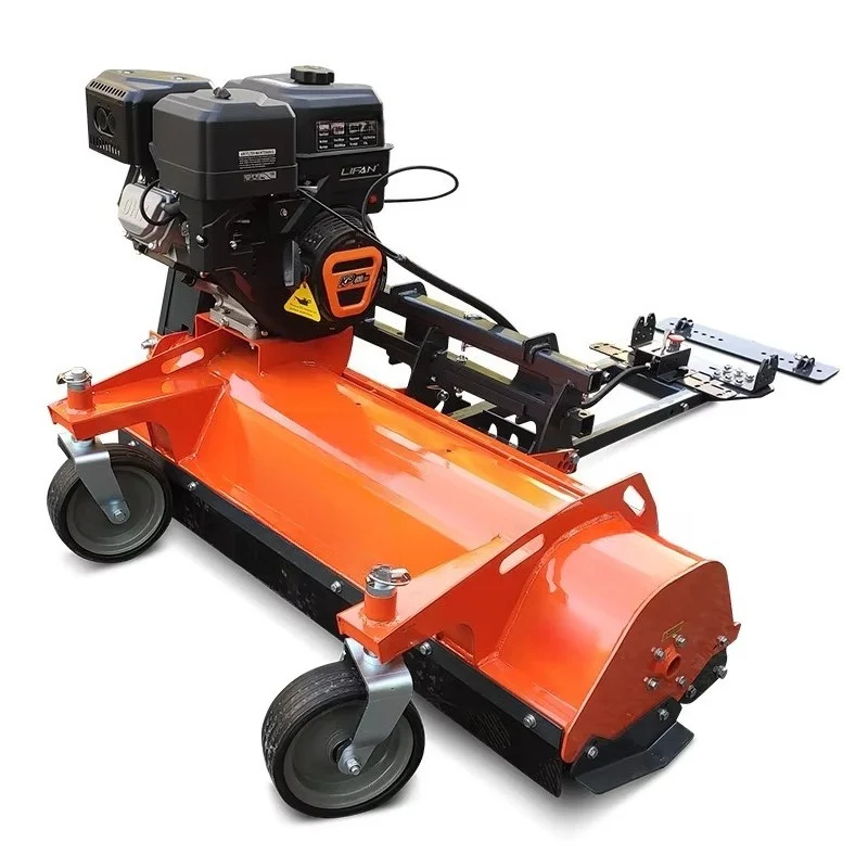 Hydraulic front ATV flail lawn mower with side shift kit for on-land maintenance