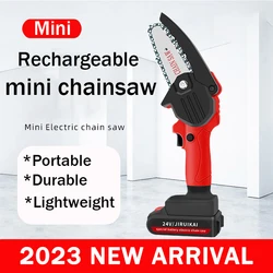 24V Battery 2022 New Portable Mini Electric Pruning Saw Rechargeable Small Wood Spliting Chainsaw One-handed Woodworking Tool