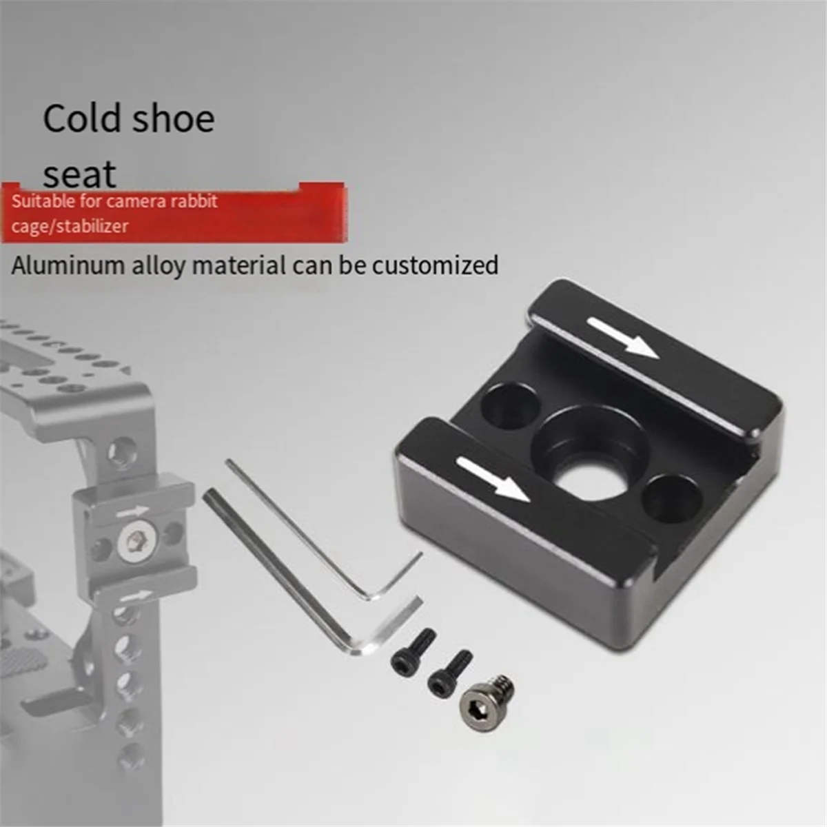 Asiento de zapata fría, 3 juegos de soporte de zapata fría para cámara, soporte adaptador de aluminio, zapata caliente con adaptador 1/4 para jaula de cámara, soporte de zapata para Flash
