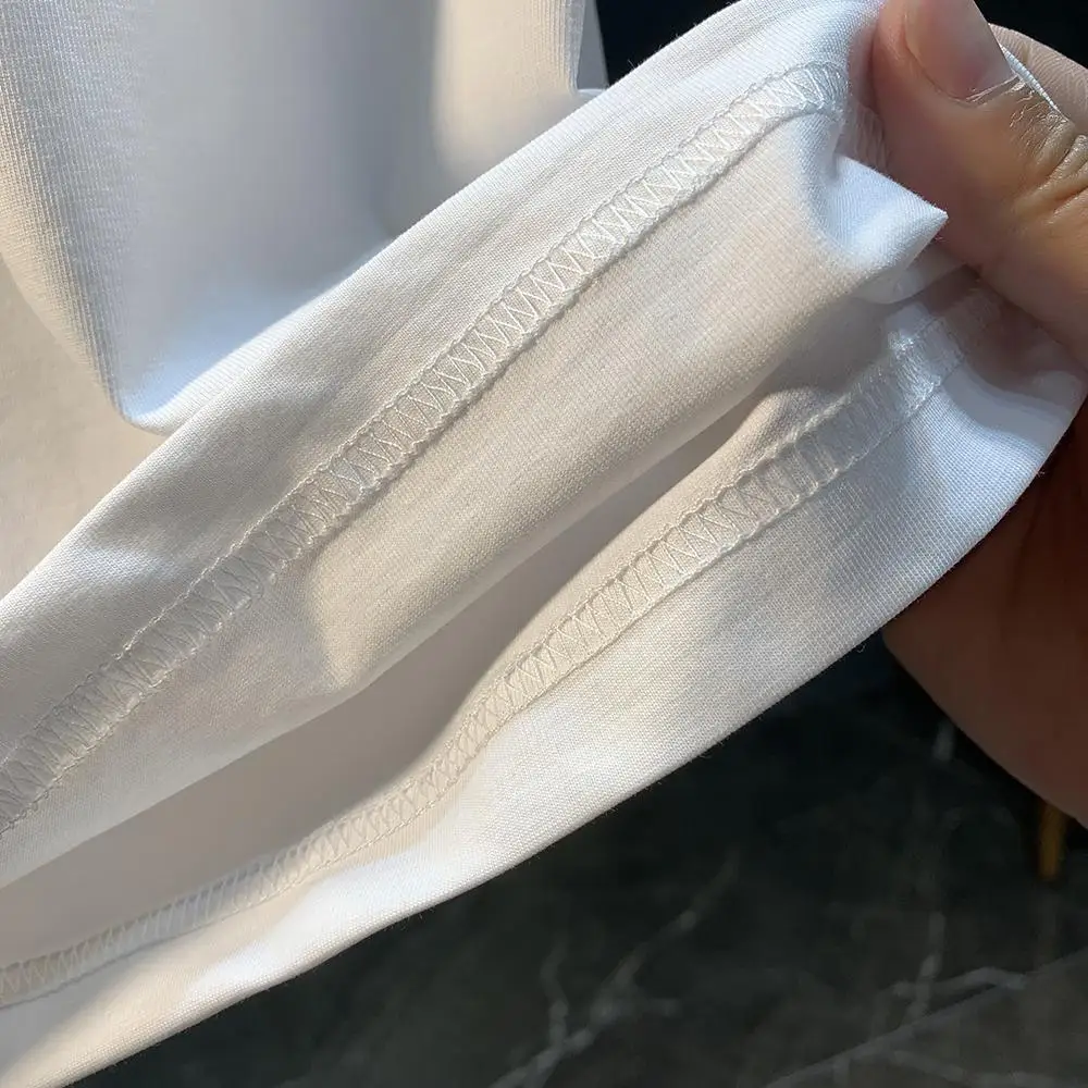 2025 خمر هوندا الوحش دراجة نارية الكرتون طباعة الصيف الرجال والنساء تي شيرت عصري فضفاض الجولة قصيرة الأكمام #4