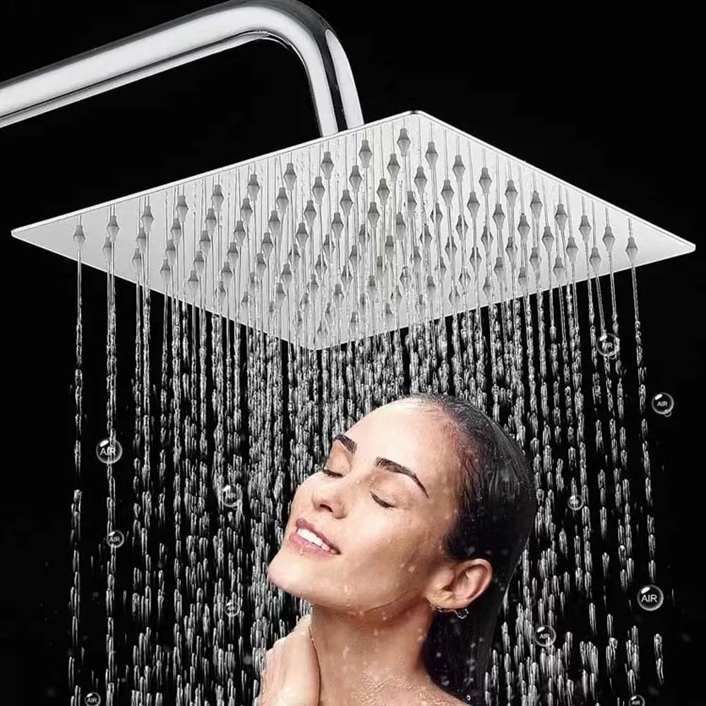 

6/8-дюймовые душевые насадки высокого давления, квадратная круглая насадка для душа под давлением, водосберегающая нержавеющая сталь 304