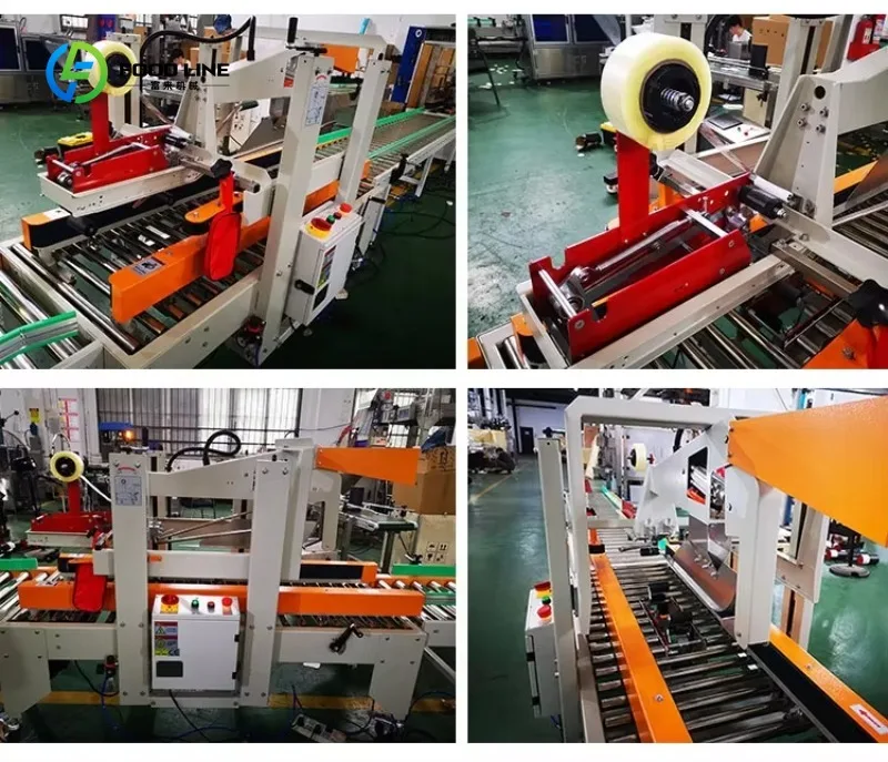 Customized Automatic Carton Boxes/Cases Adhesive Tape Sealer Top and Bottom Cardboard Box Sealing Packaging Machine