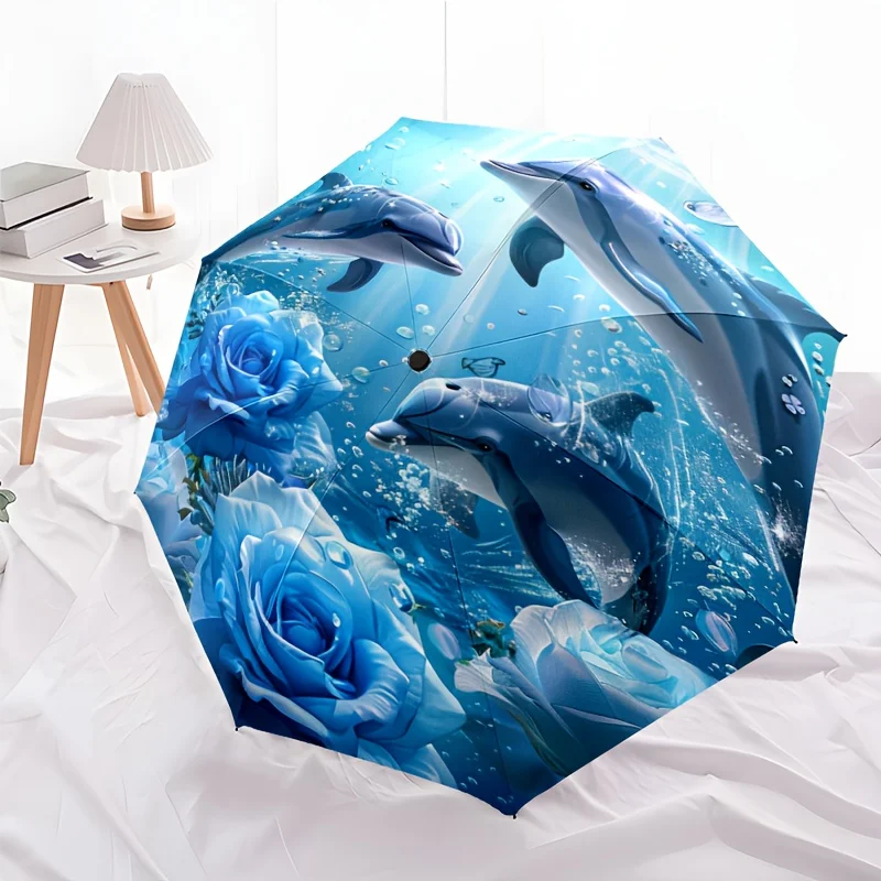 

Автоматический зонт с 8-спицевой прочной рамой - компактный складной зонт, ветрозащитный дорожный зонт с открытием/закрытием одним касанием