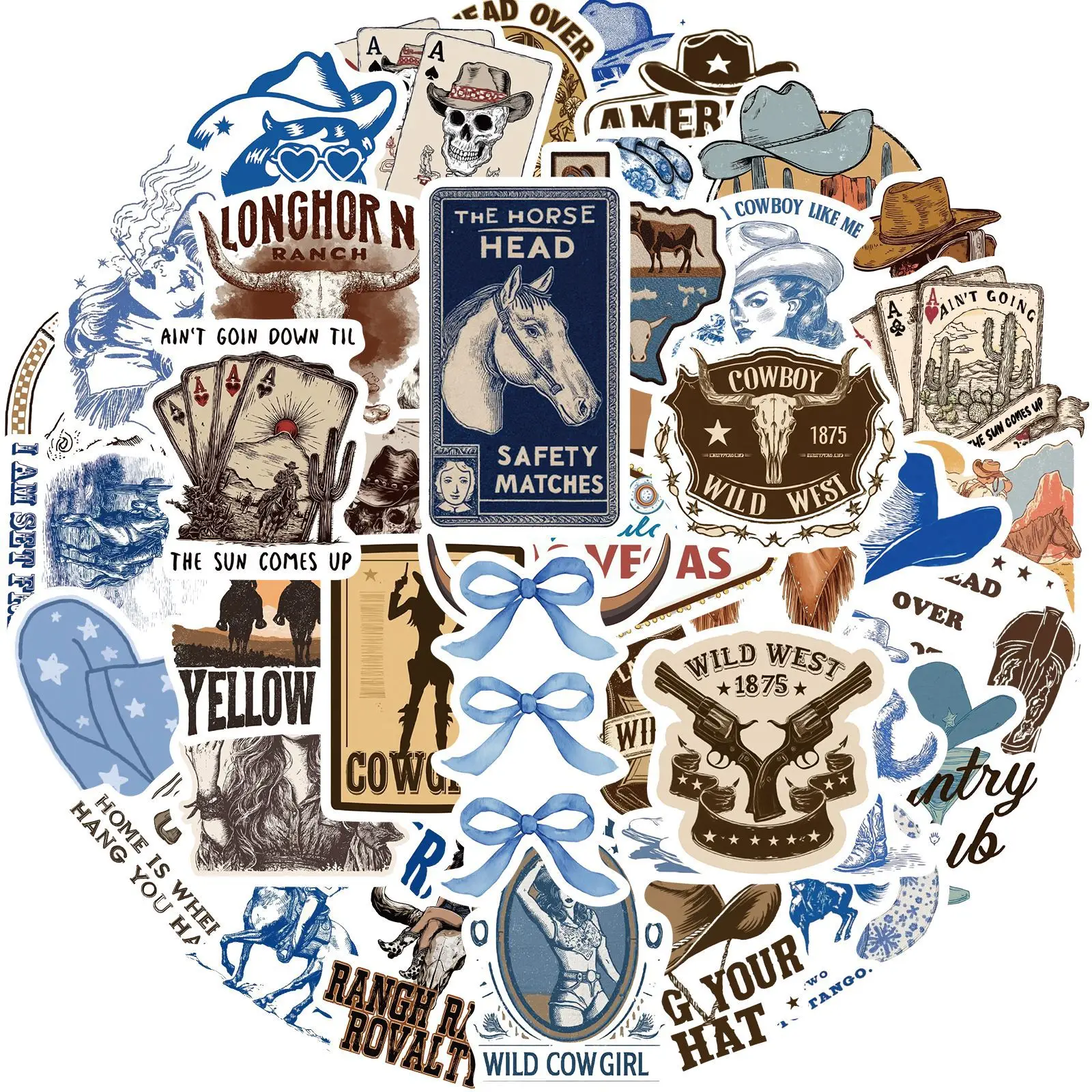 

10/50PCS Cartoon Blue Brown Cowboy Graffiti Sticker Cool Fun Creative DIY Motorcycle Helmet Mobile Phone Case Desk Guitar
