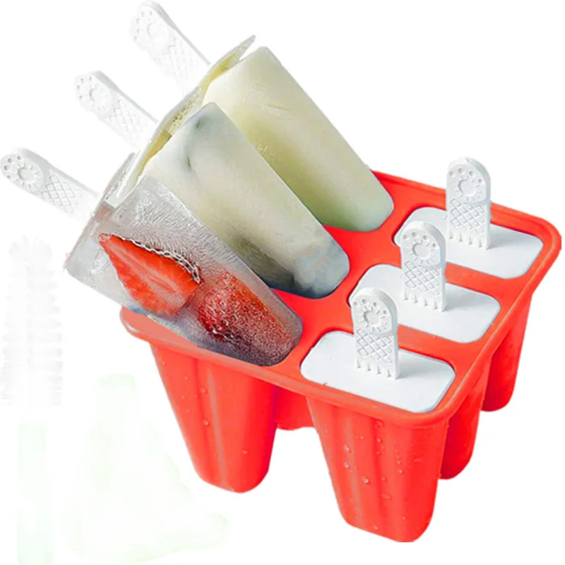 Silicone Popsicle Molds 6-cavity, Ice Pop Mold for Kids Adult Teens, BPA Free Ice Cream Molds for Party Juice Smoothies Sticks