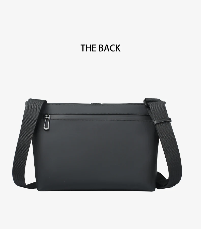HcanKcan Umhängetasche für Herren, wasserdichte Umhängetasche, passend für 13-Zoll-Laptops, Hüfttasche, große Kapazität, Messenger-Tasche, schwarze Seitentasche – Detail 13